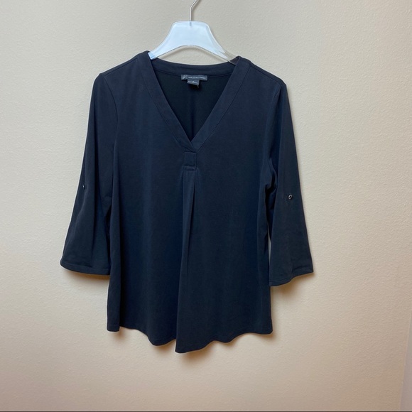 Adrianna Papell | Tab Sleeve Blouse in Onyx - Picture 1 of 6